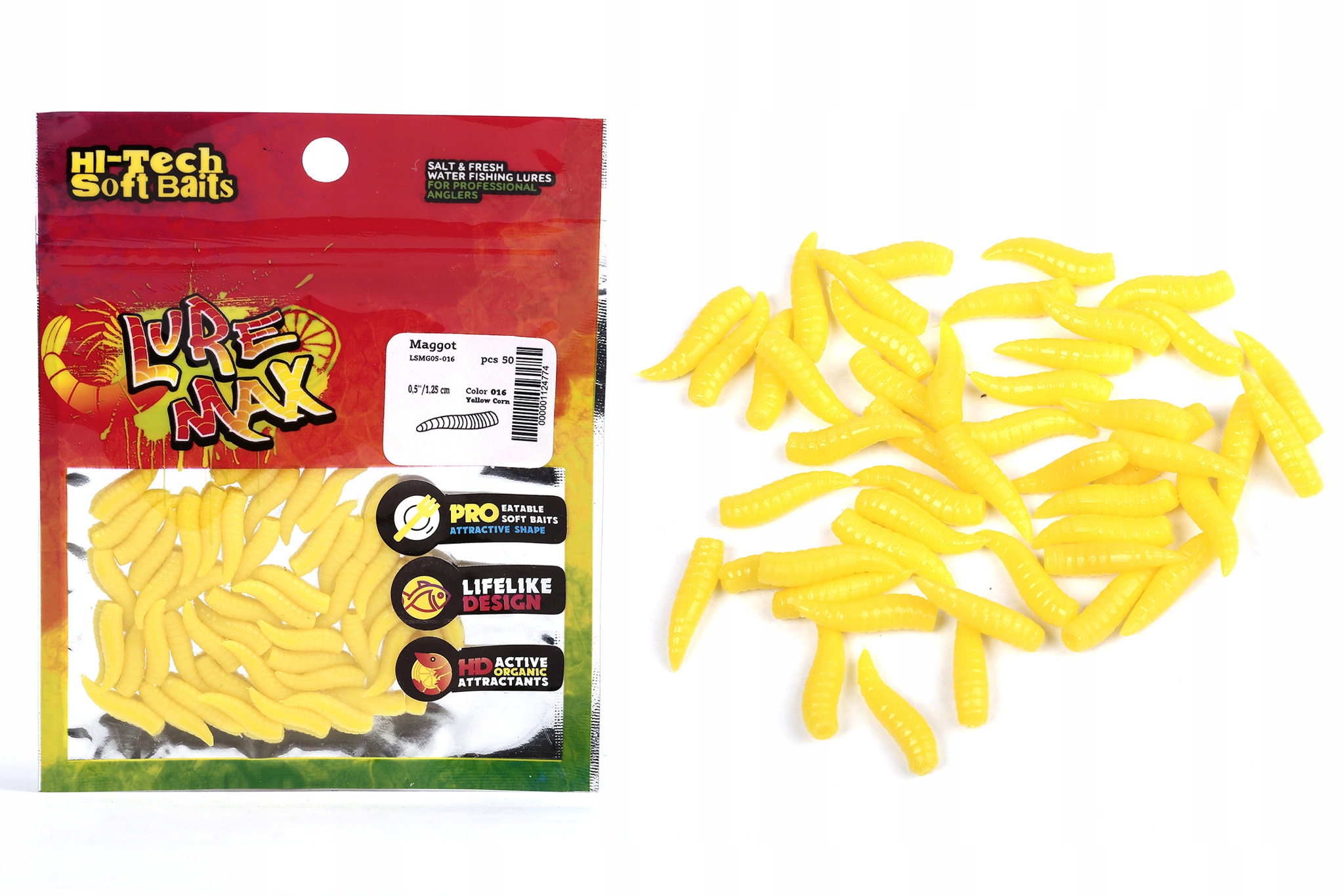Opakowanie Gum Lure Max Maggot 1,25cm 50szt -016