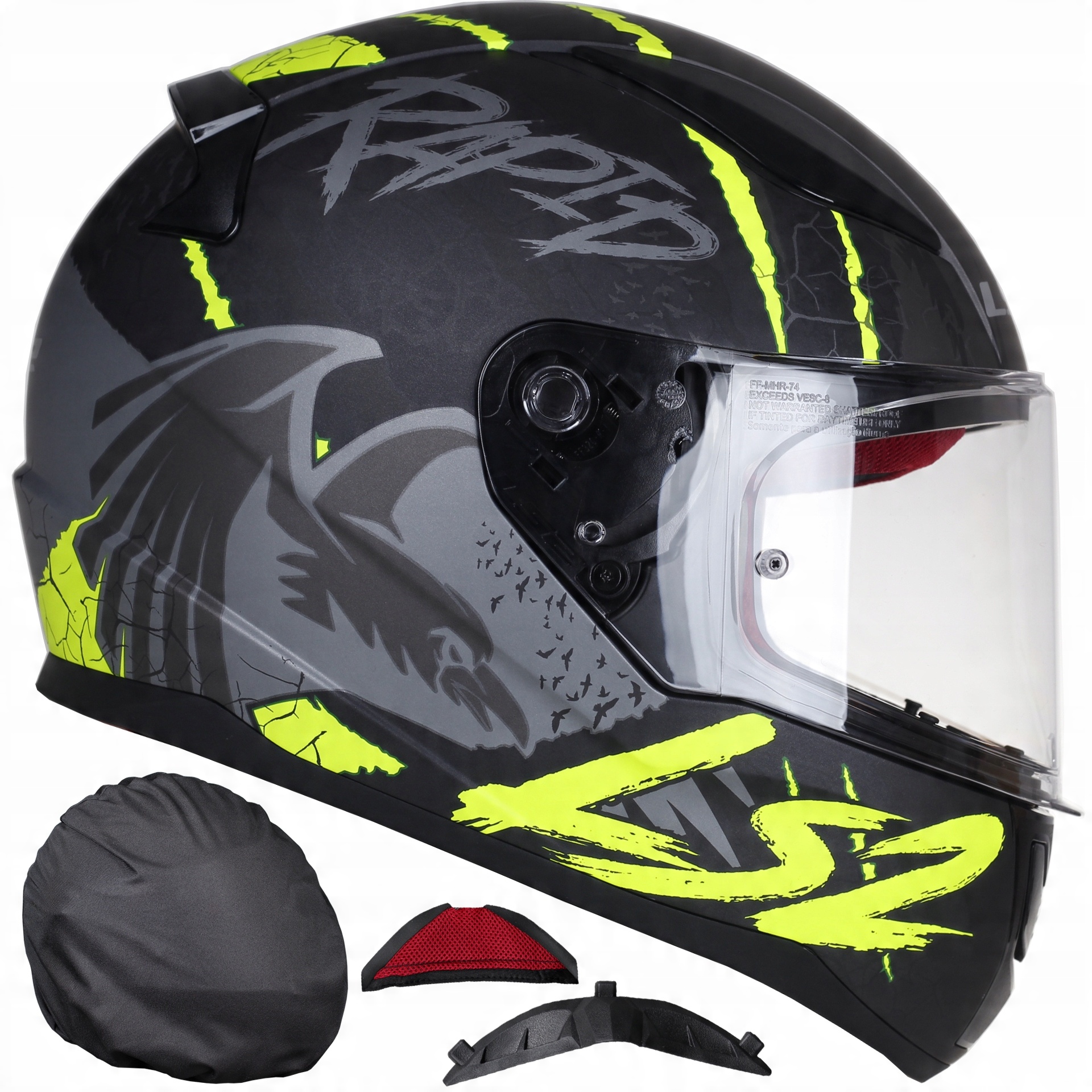 

LS2 FF353 Rapid Kask Motocyklowy Raven Hi-vis