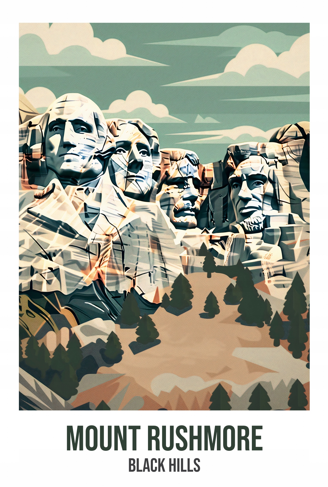 Plakát 68x101 cm Mount Rushmore, Black Hills