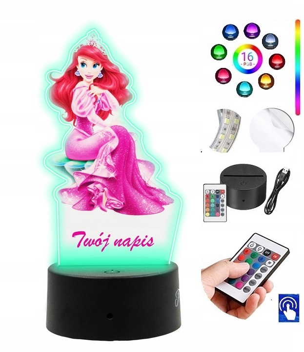 Lampka na biurko Syrenka Arielka UV LED PLEXIDO