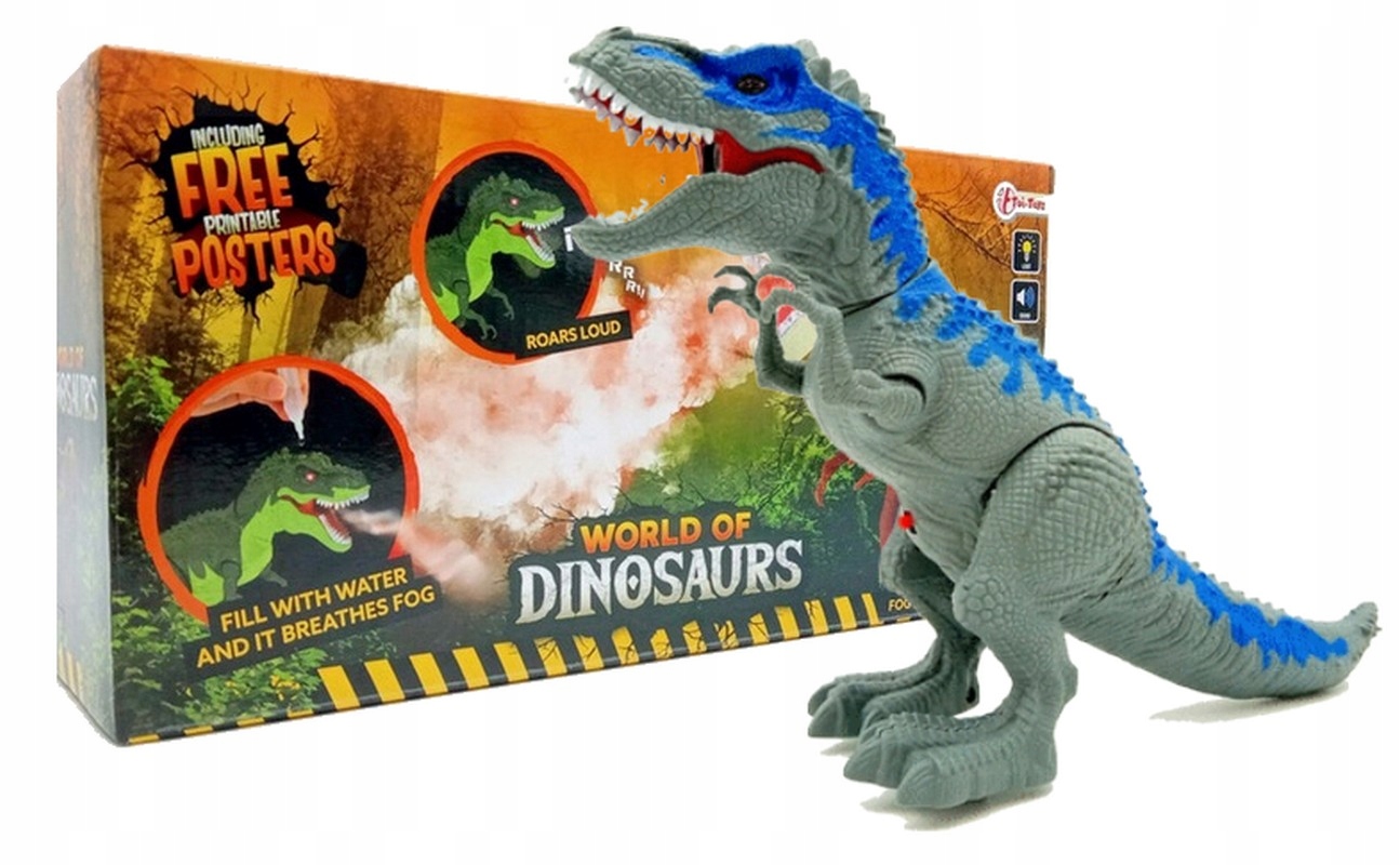 

Dinozaur 32cm chodzi zieje parą wydaje dźwięki