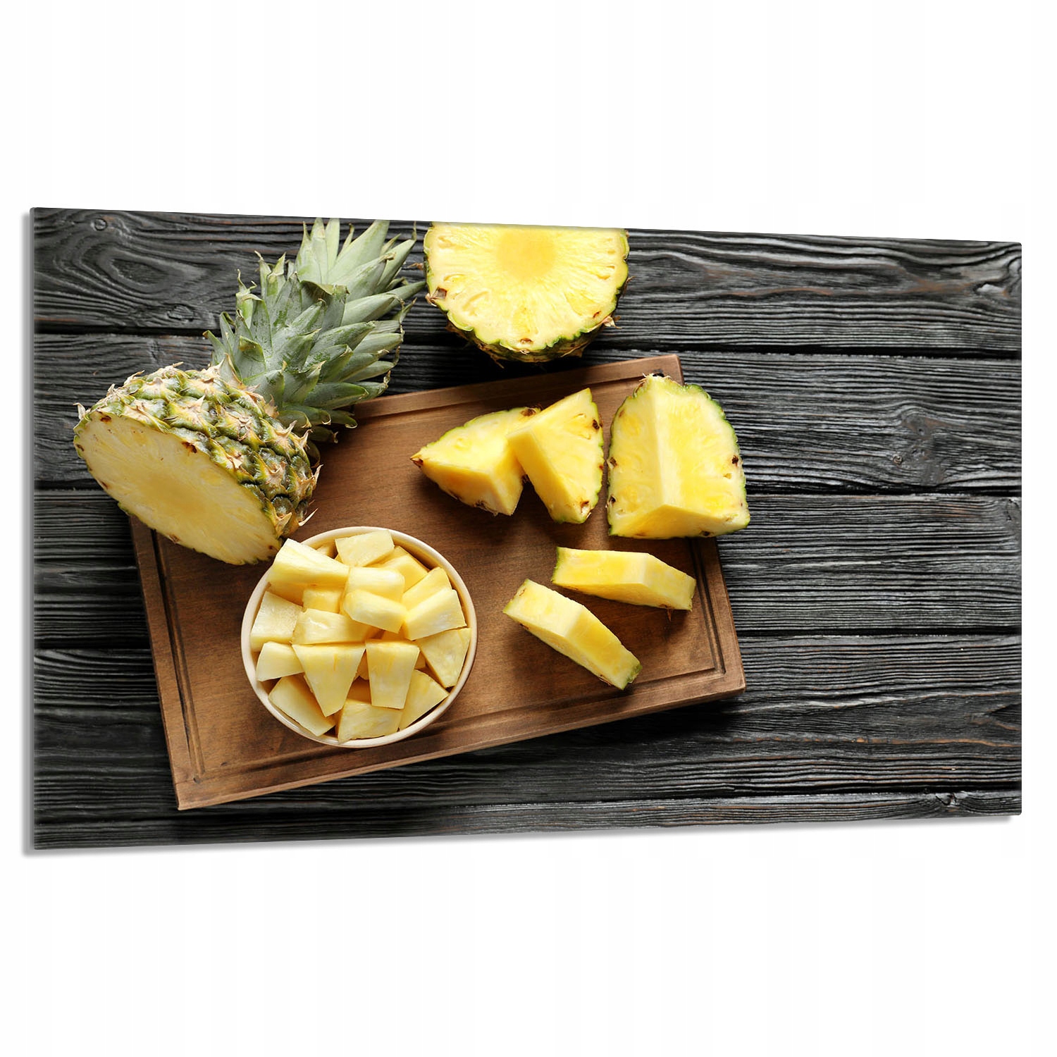 Skleněná ochranná deska na sporák 80x52 Ananas Do Kuchyně