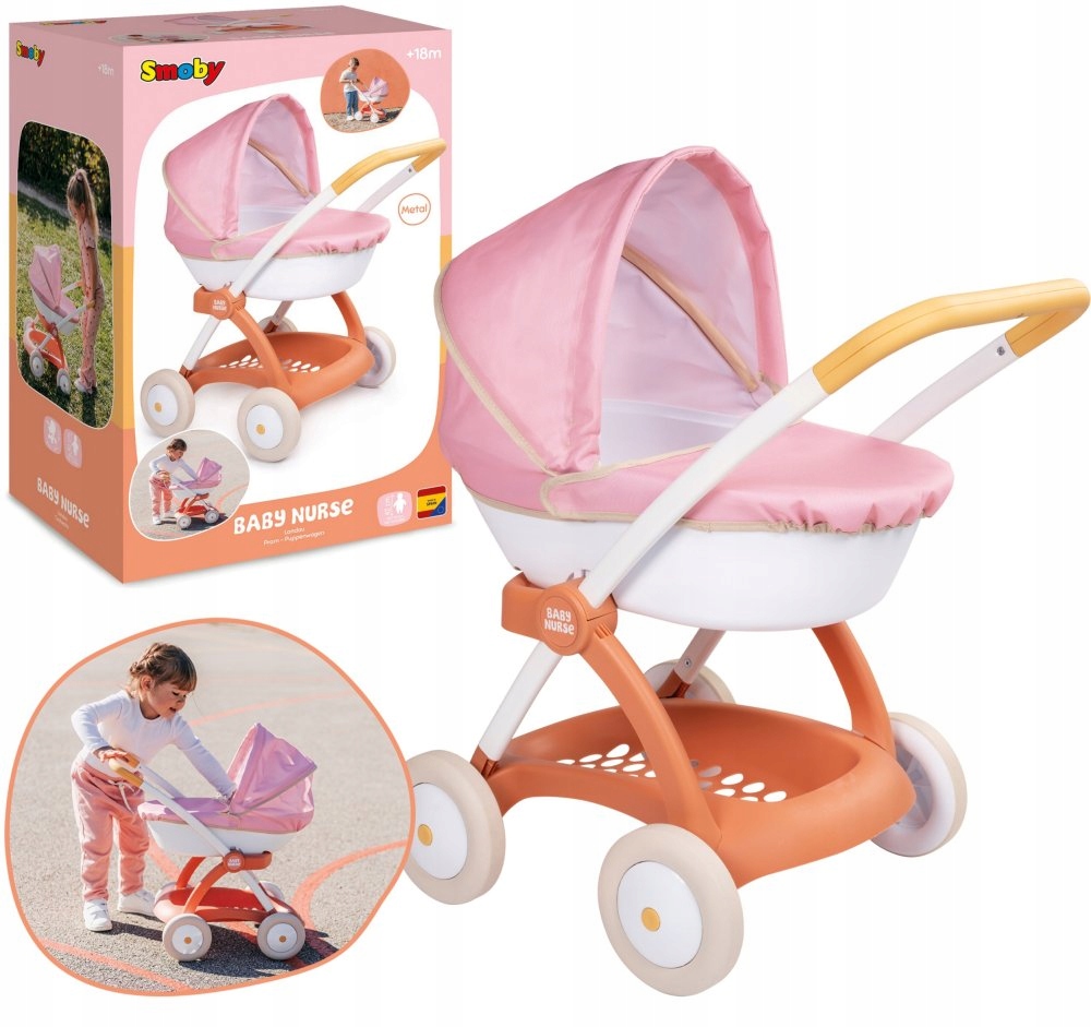 Wózek głęboki dla lalki 42 cm Baby Nurse Smoby