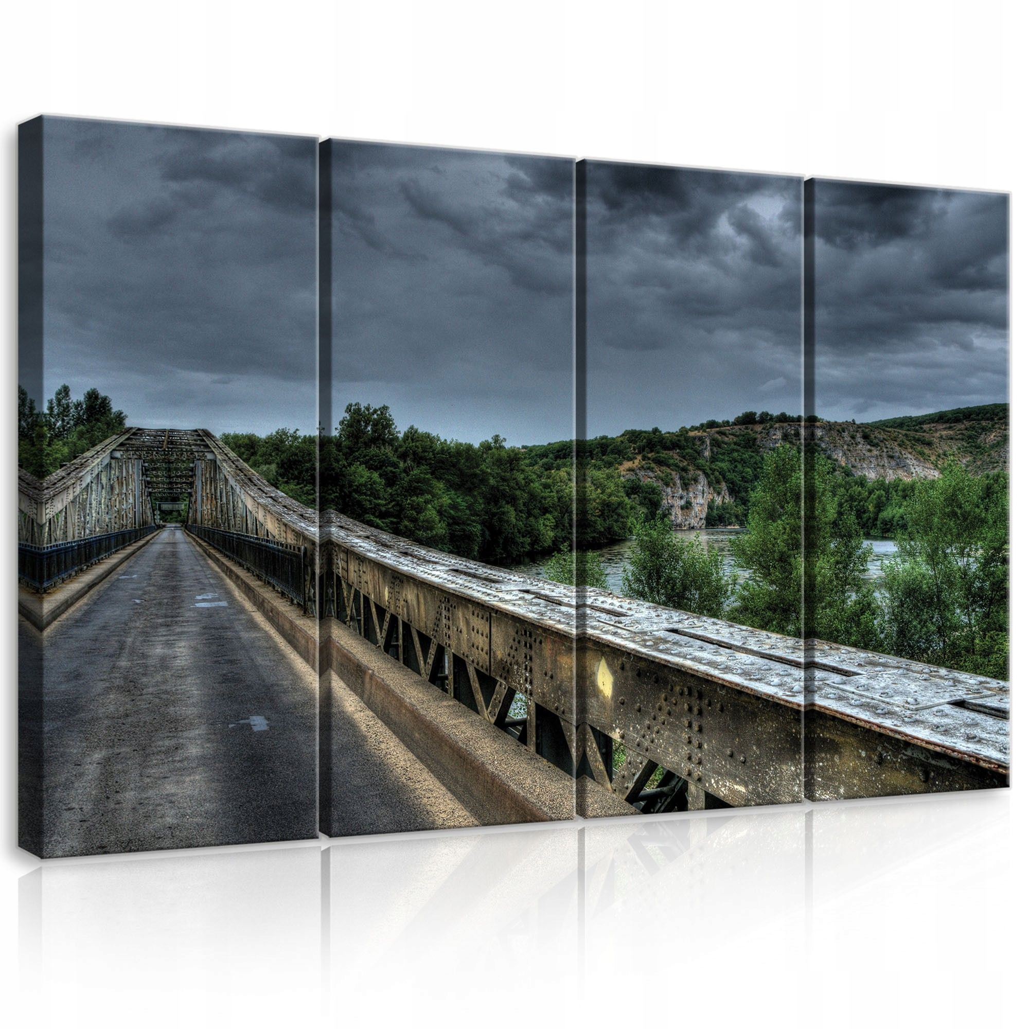 Obraz 120x80 Starý most zamračené nebo rieka krajina architektúra cestovanie