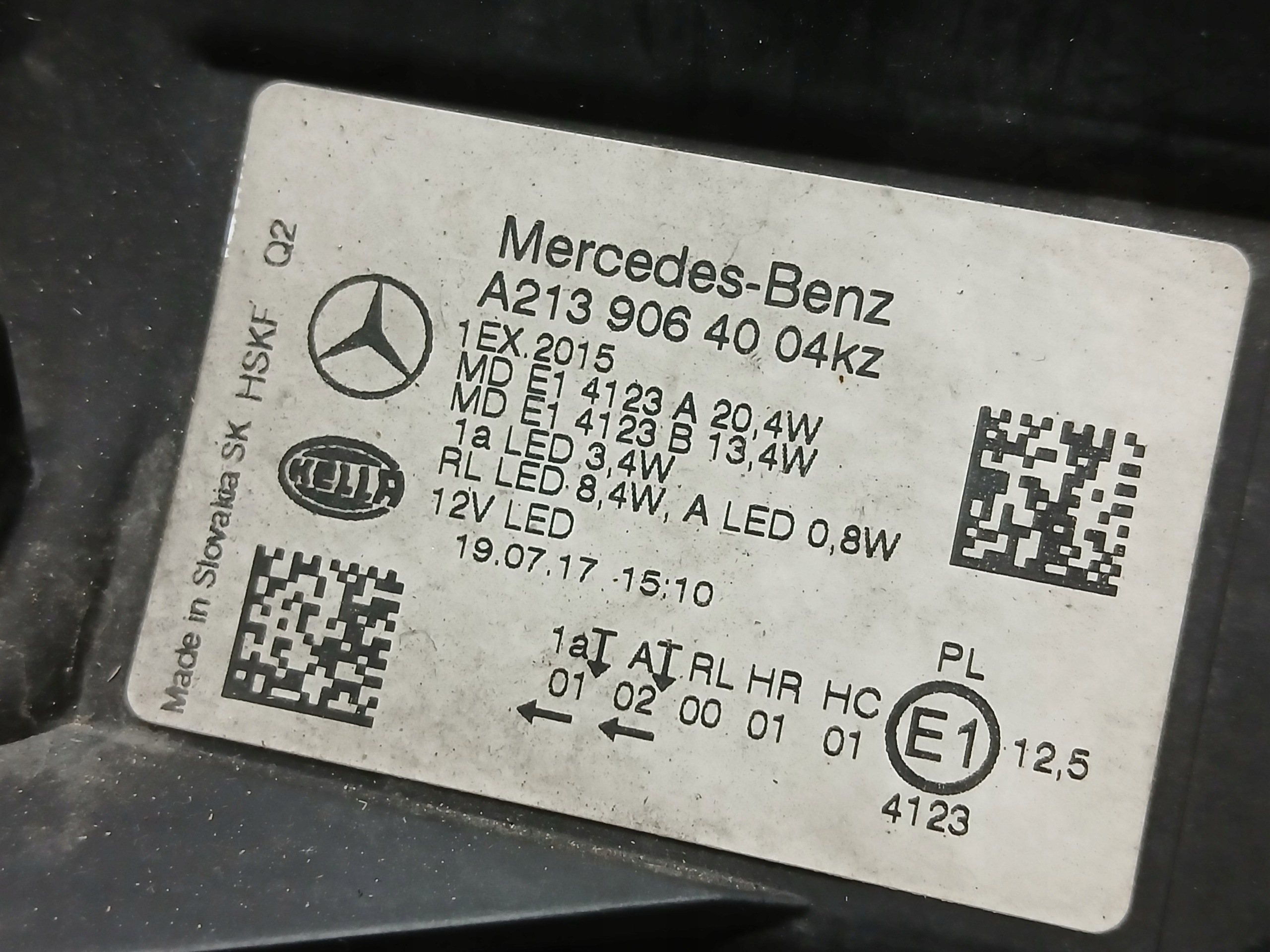 light front right MERCEDES E KLASA W213 A213 FULL LED A2139064004