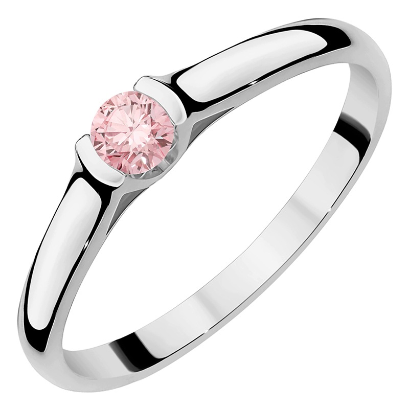 Złoty Pierścionek pr. 585 Zaręczynowy z Diamentem Laboratoryjnym 0,15ct 14k