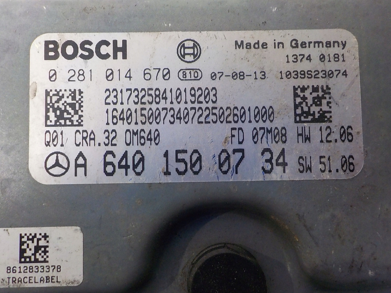 MERCEDES Computer Bedienteil 0281014670 A6401500734