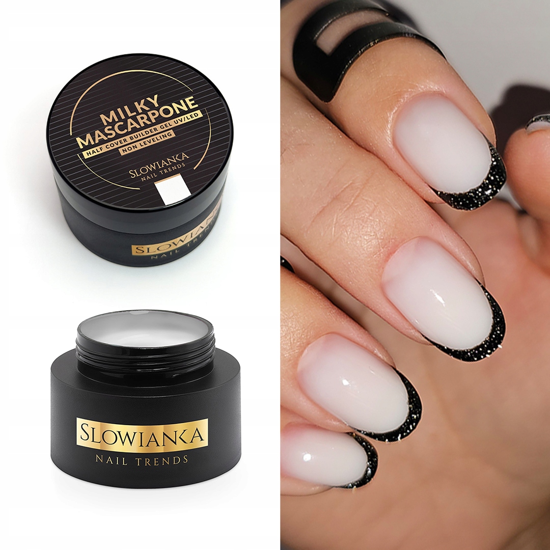 Mléčný Mascarpone Polokrycí Gel nevyrovnávací Slowianka Nail Trends 50g