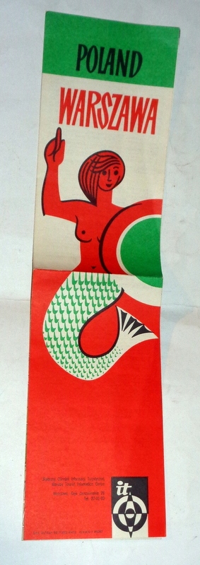 Poland Warszawa - mapka Centrum - z 1968 r.