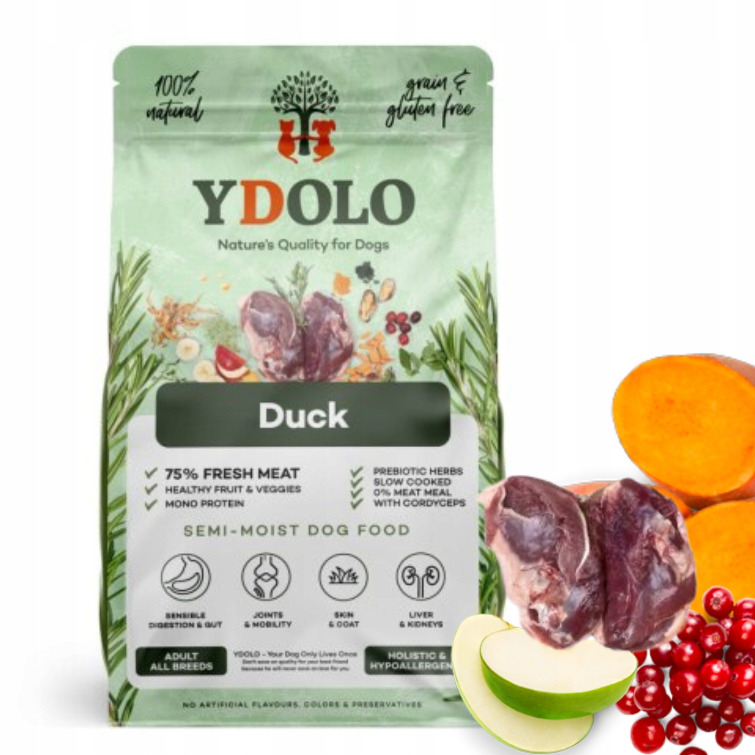 Ydolo Duck Monobiałkowa Półwilgotna Karma dla Psów Kaczka 2,5kg