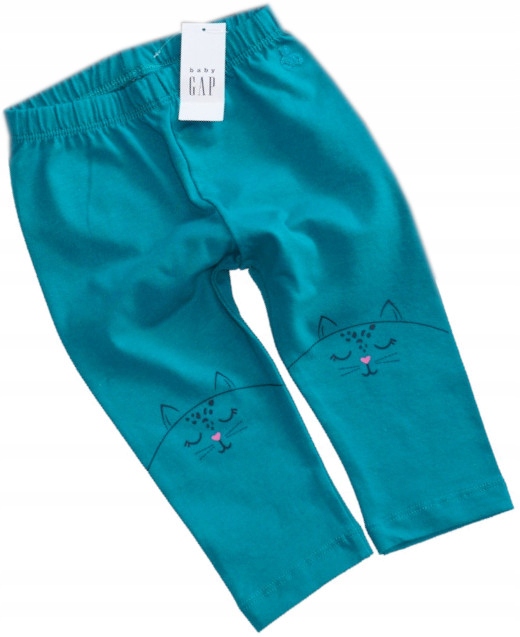

Gap legginsy getry turkusowe kotki 12-18 m. 74/80