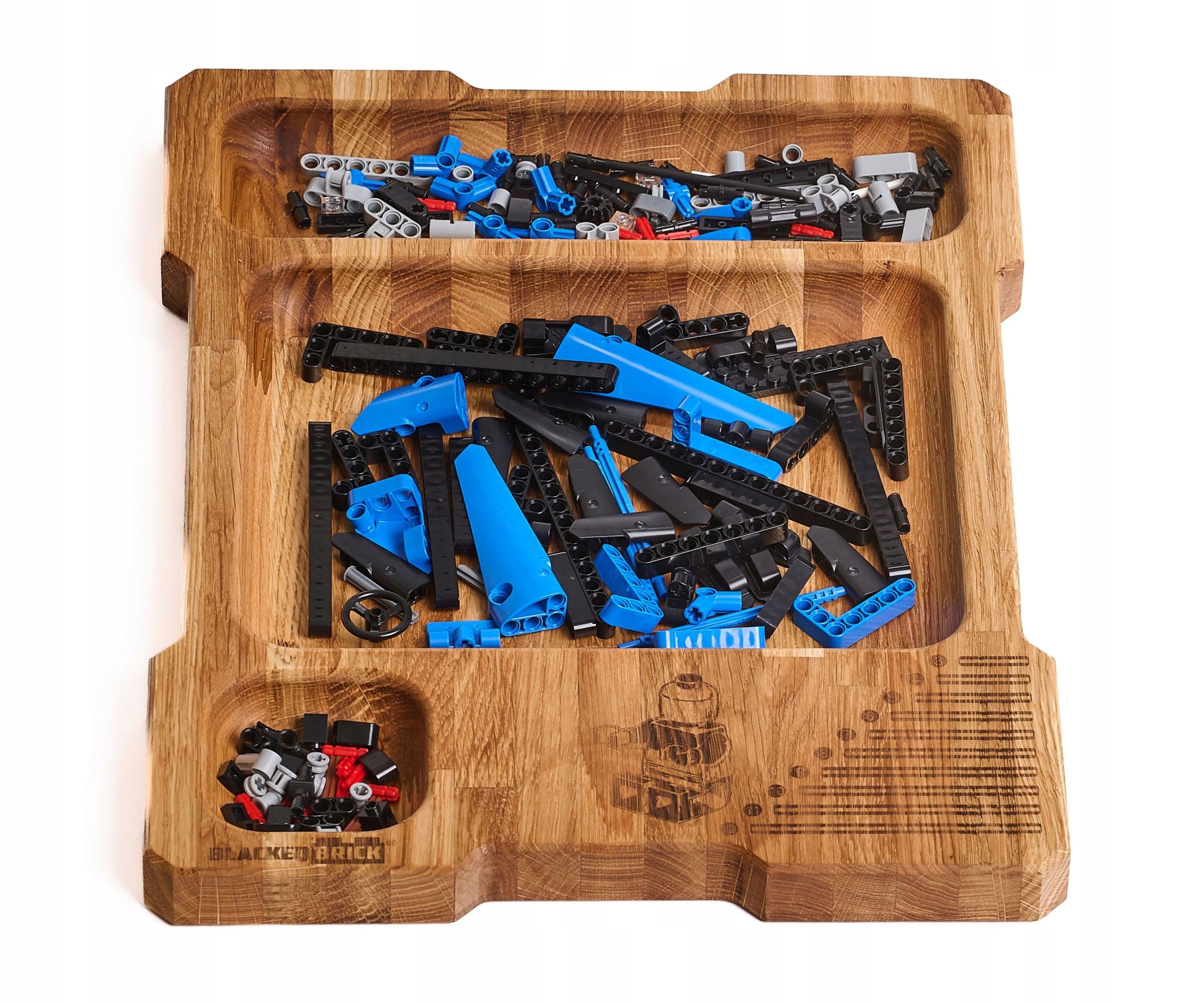 Dubový pravý Organizér Blacked Brick na skladanie kociek Lego