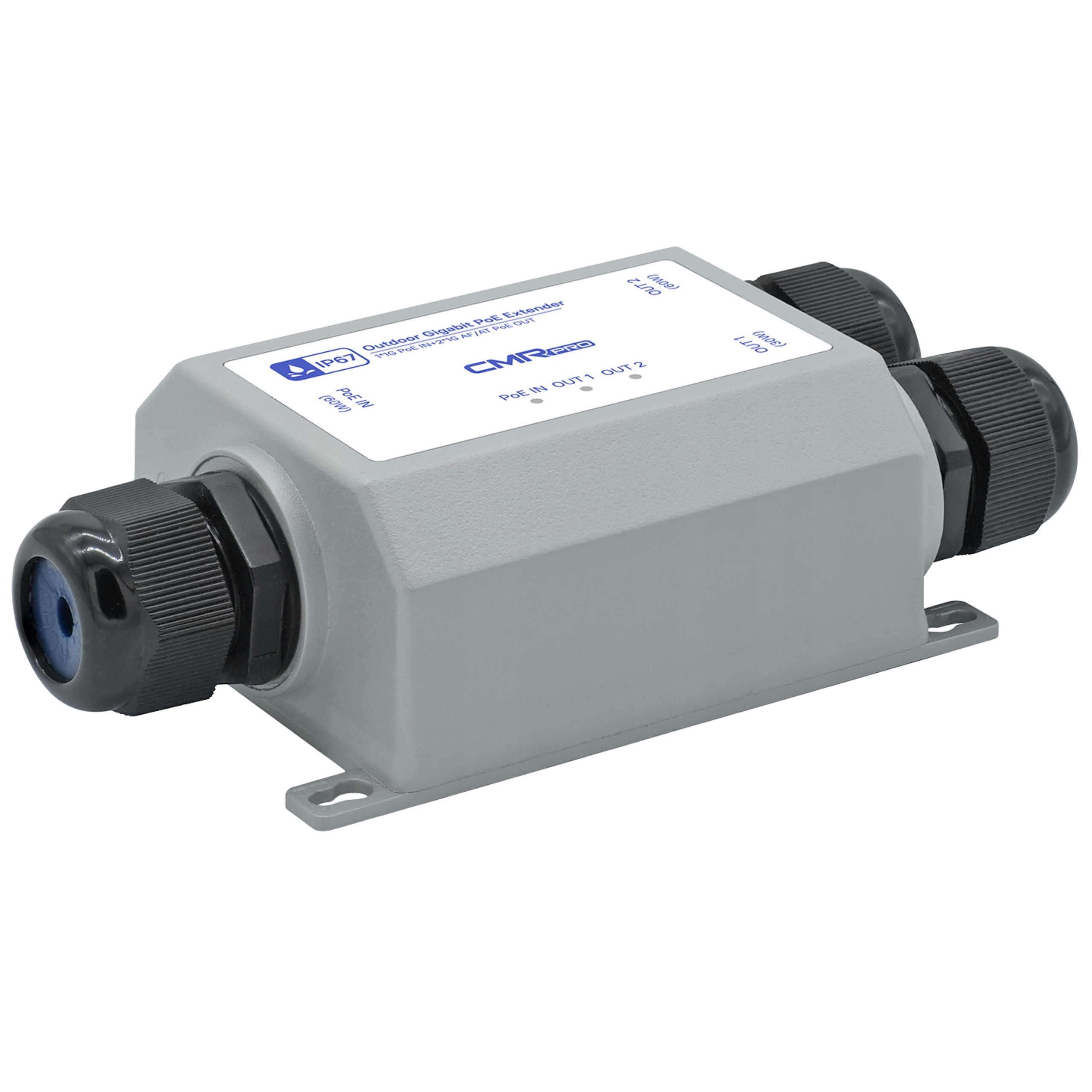 Zewnętrzny przemysłowy przedłużacz extender PoE CMR-ZG21-25 Gigabit 60W