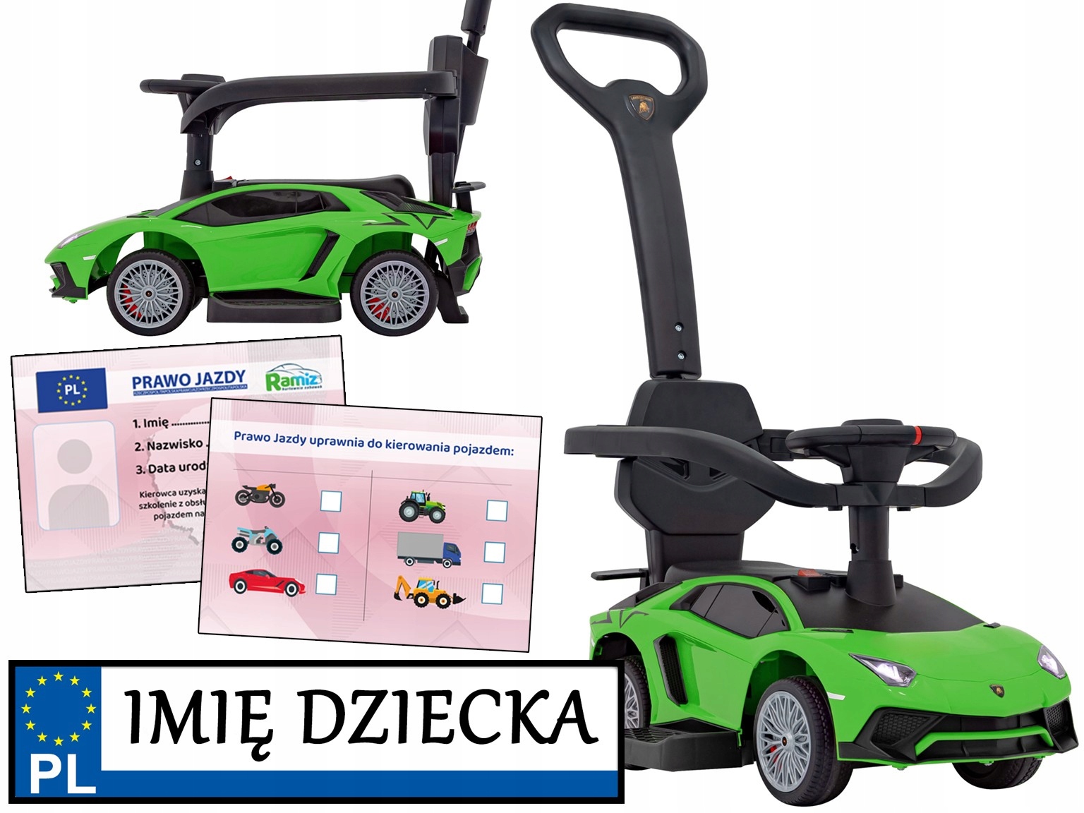 jeździk dla dziecka Pchacz Lamborghini Aventador Sv na roczek