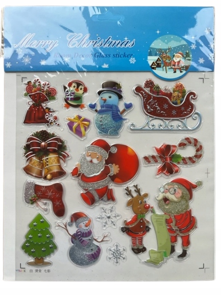 

Naklejki Świąteczne Okienne Zestaw Brokatowe Nr. 1