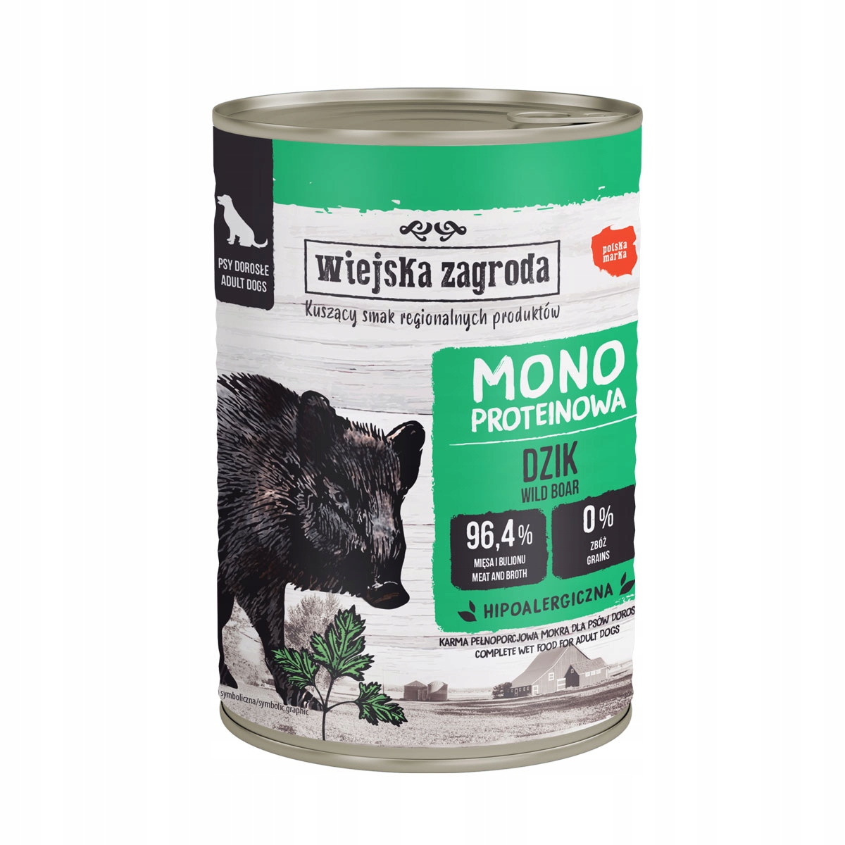Wiejska Zagroda Vlhké krmivo pro psy Adult Monoproteinové Divočák 6x400g