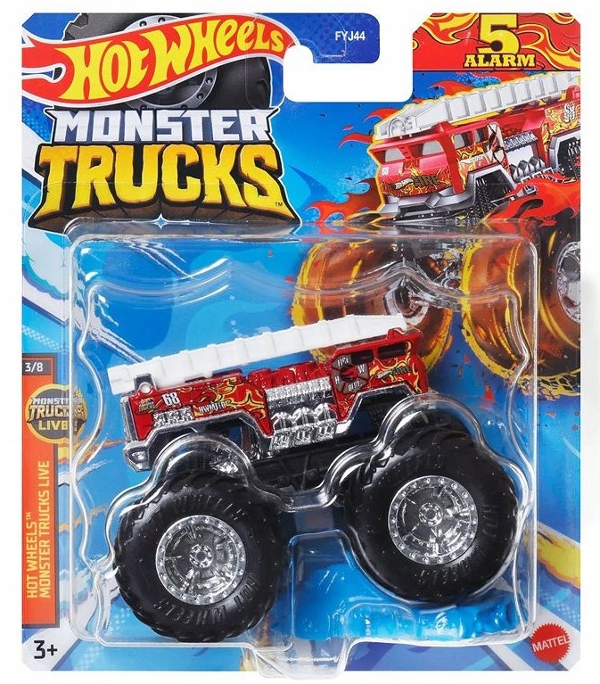 Auto 5 ALARM Wóz Strażacki Samochodzik Monster Trucks Hot Wheels