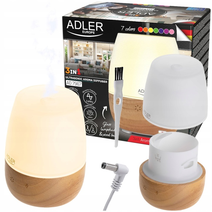 Zvlhčovač Vzduchu Ultrazvukový Difuzér s vůní 3v1 Aromaterapie