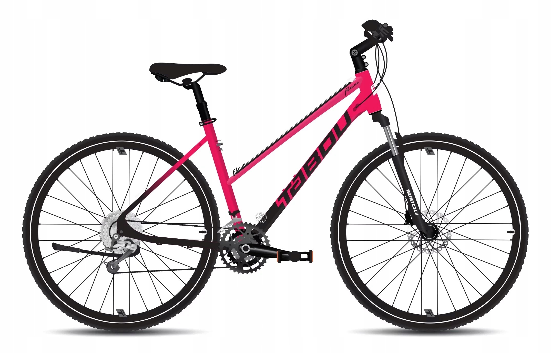 Rower crossowy damski Tabou Flow 3 W M Red/Black