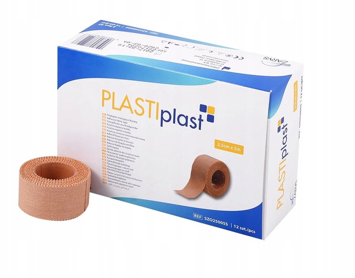 

Plaster Tkaninowy Przylepiec 5m x 2,5cm 12 szt