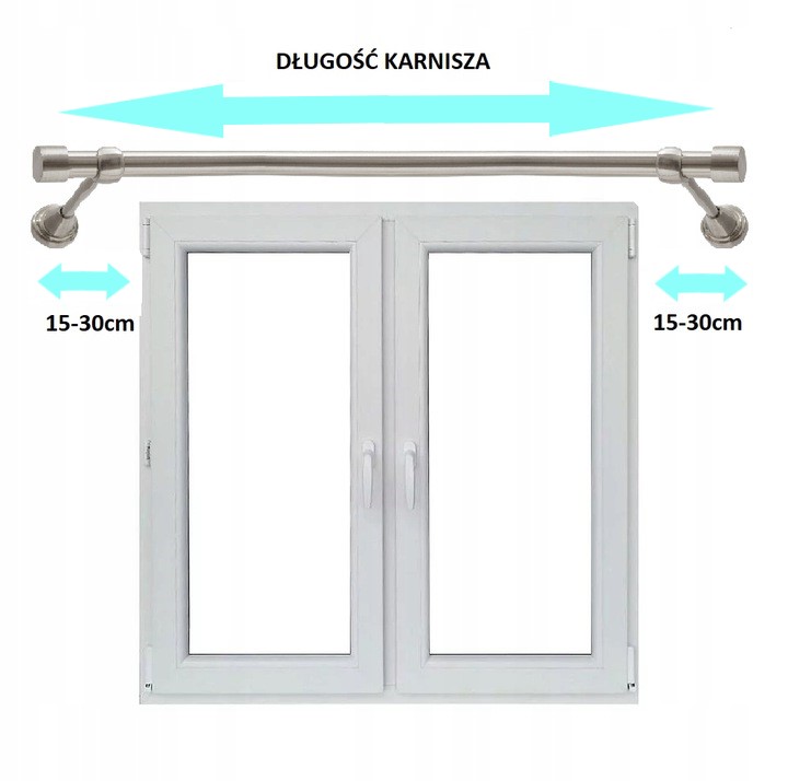 Karnisz pojedynczy 120 cm fi 19 metal czarny kółka Rodzaj karnisza pojedynczy