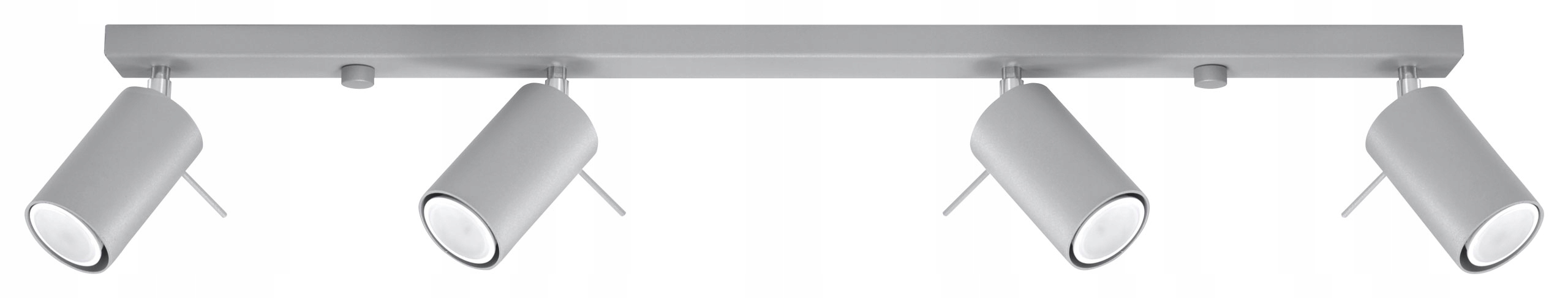 4-bodová lišta Ring 4 šedá, lišta do obývačky, do galérie, do kancelárie
