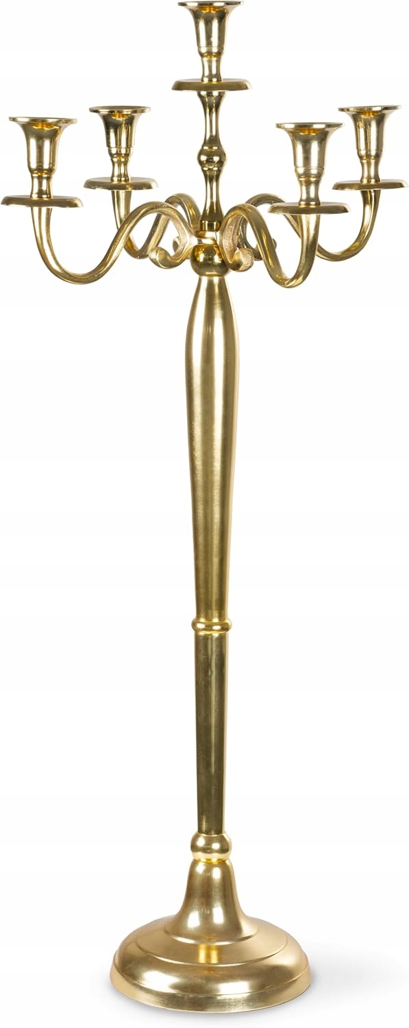 Hliníkový 5-RAMENNÝ Zlatý Svícen 80 CM Gräfenstayn Candelabr