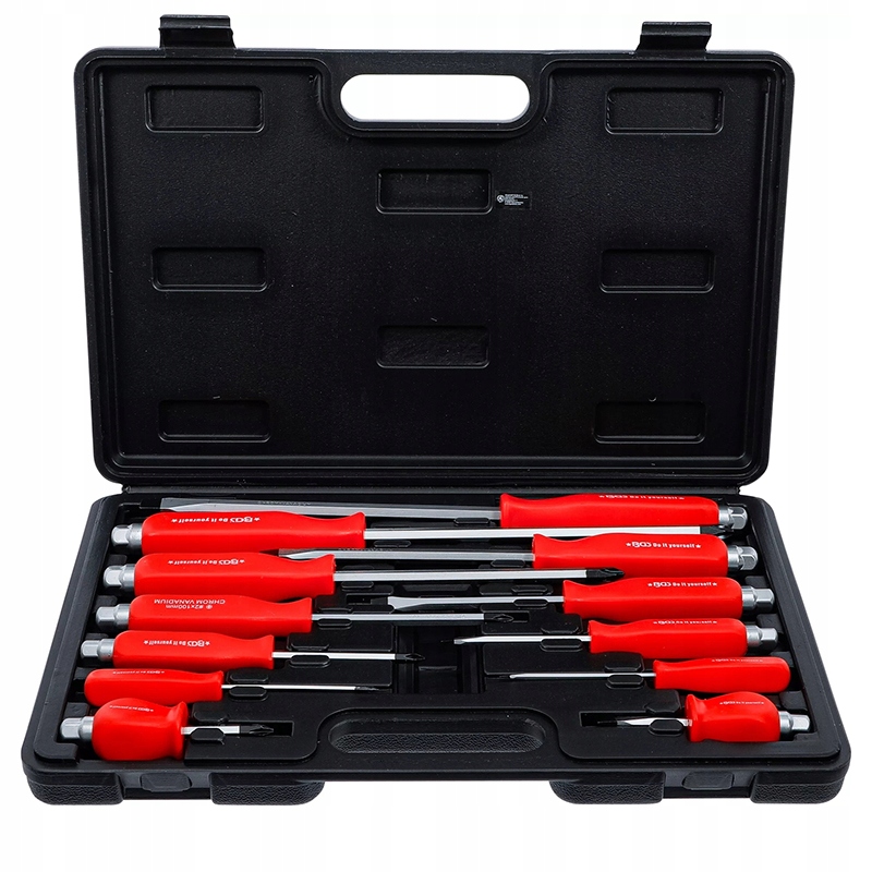 Sada plochých a křížových šroubováků v kufříku 12 ks, Bgs Diy 7890
