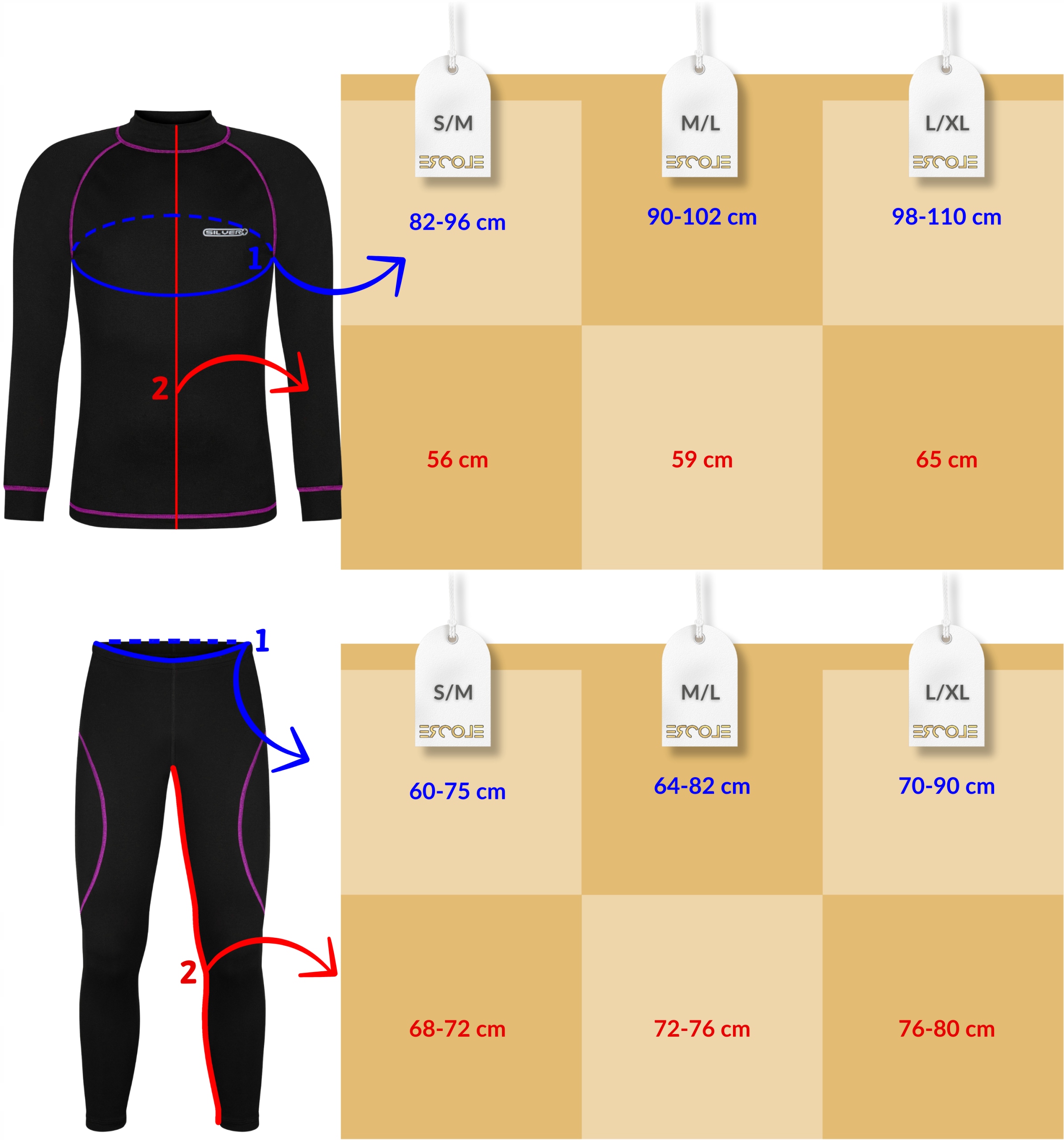 Bielizna Termoaktywna Damska L XL KOMPLET Odzież Termo Bluza Leginsy Różowe Typ nogawki długa