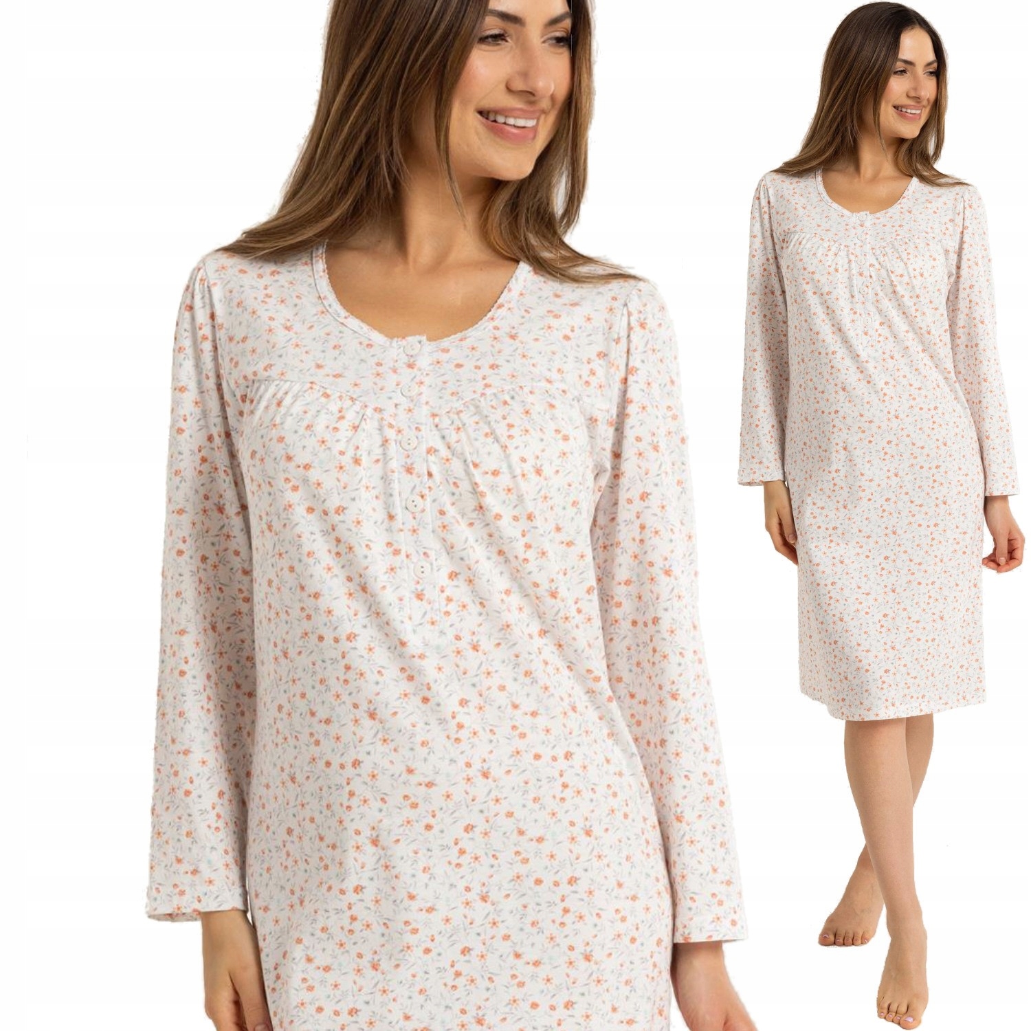 Regina košile dámská s dlouhým rukávem bavlna 015 rozepínací meruňka XXL