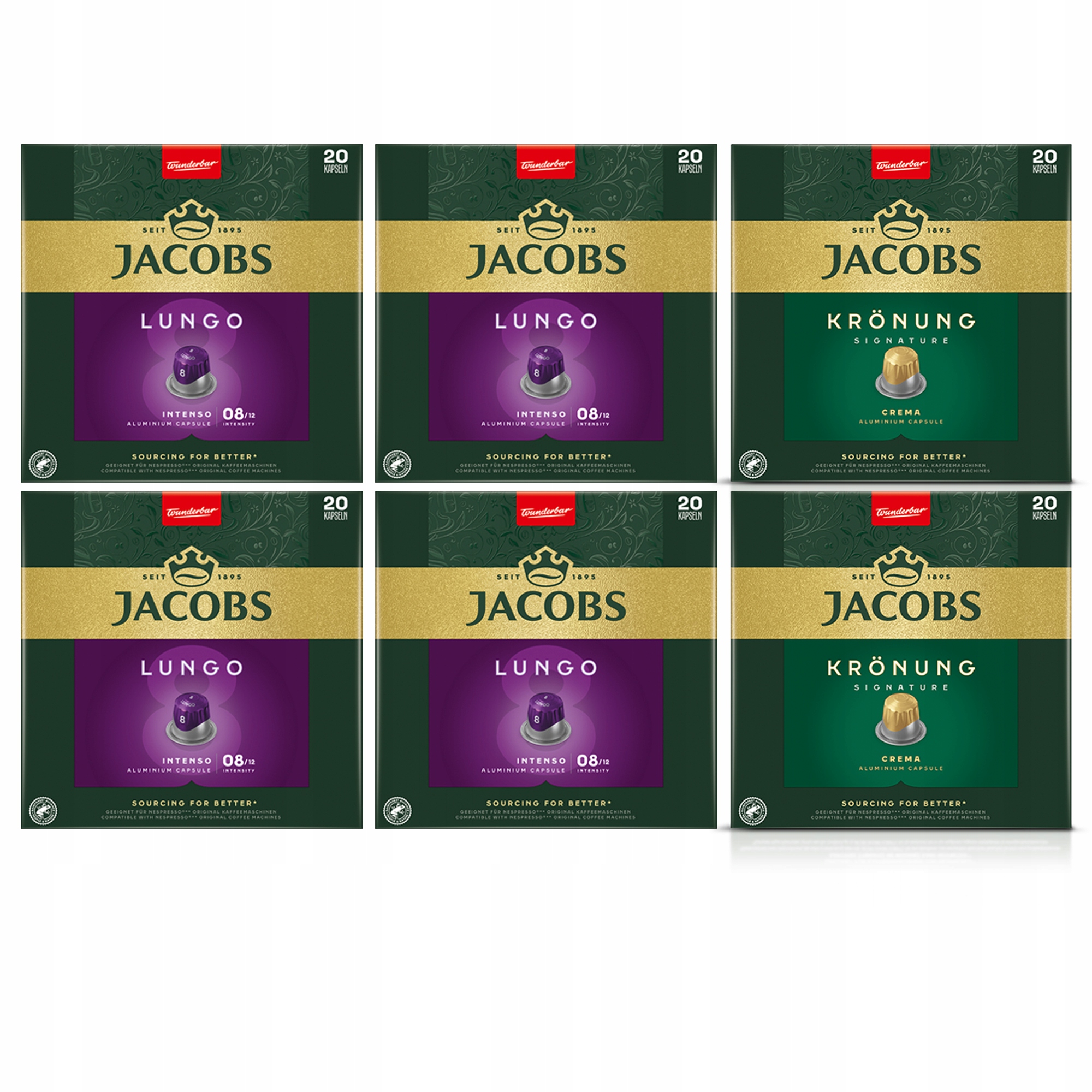 Zestaw Kapsułki do Nespresso Jacobs Lungo i Kronung 120 szt.