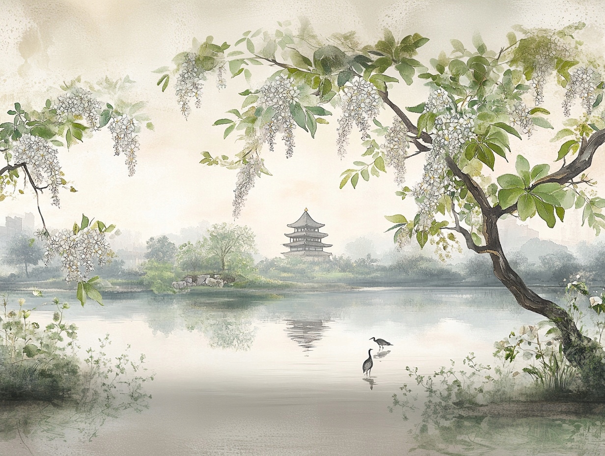 Obraz Na Plátně Canvas Zahrada Park Asie Japonsko Pagoda Jezero Ptáci 80x60