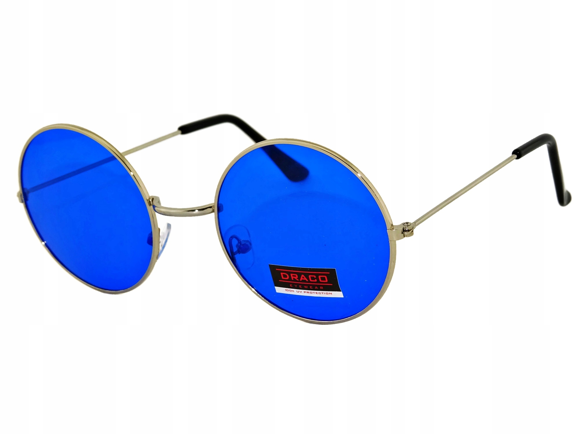 

Okulary Lenonki niebieskie okrągłe retro leonki Uv