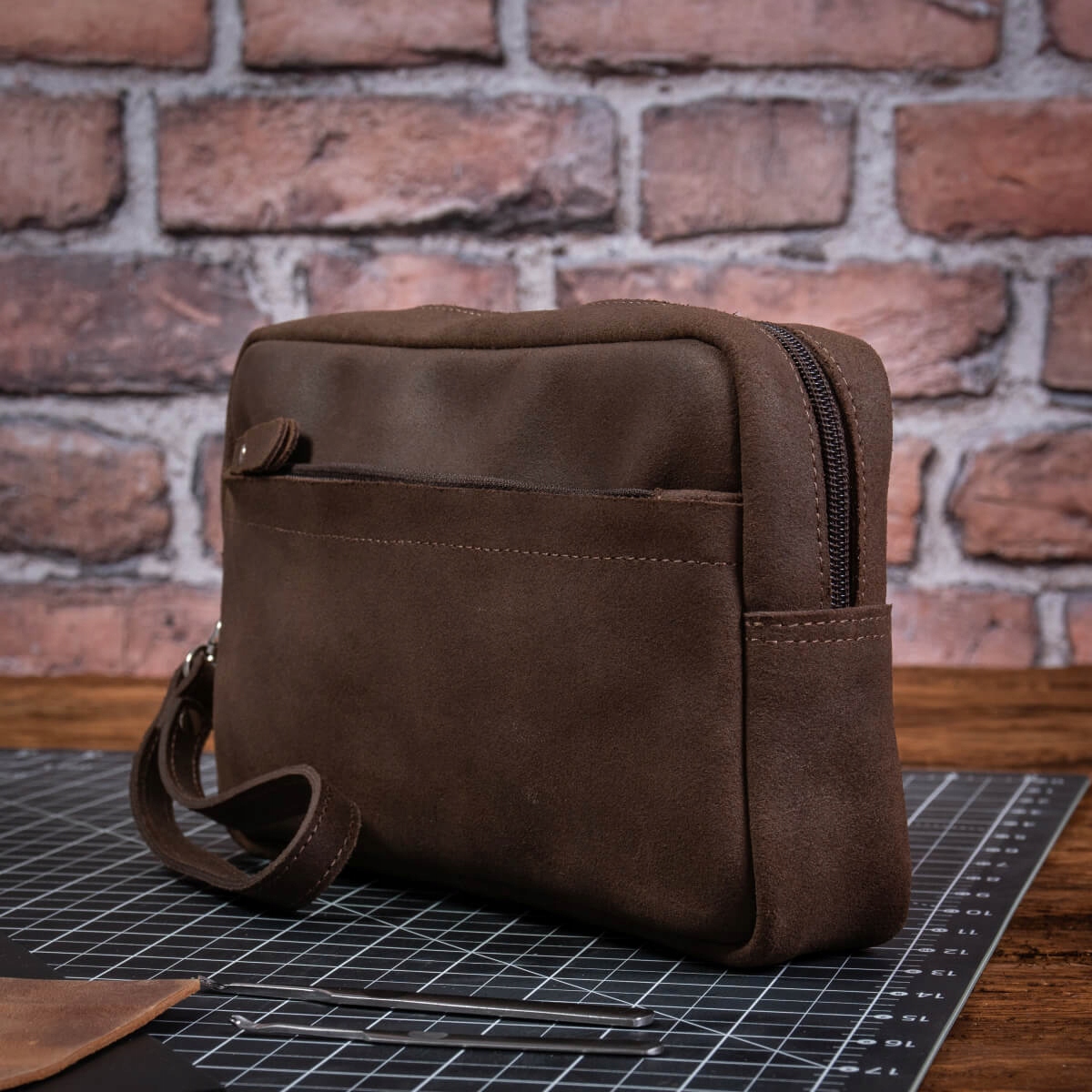 Saszetka na Dokumenty Brązowa Męska do Ręki Retro Vintage Belveder WX14