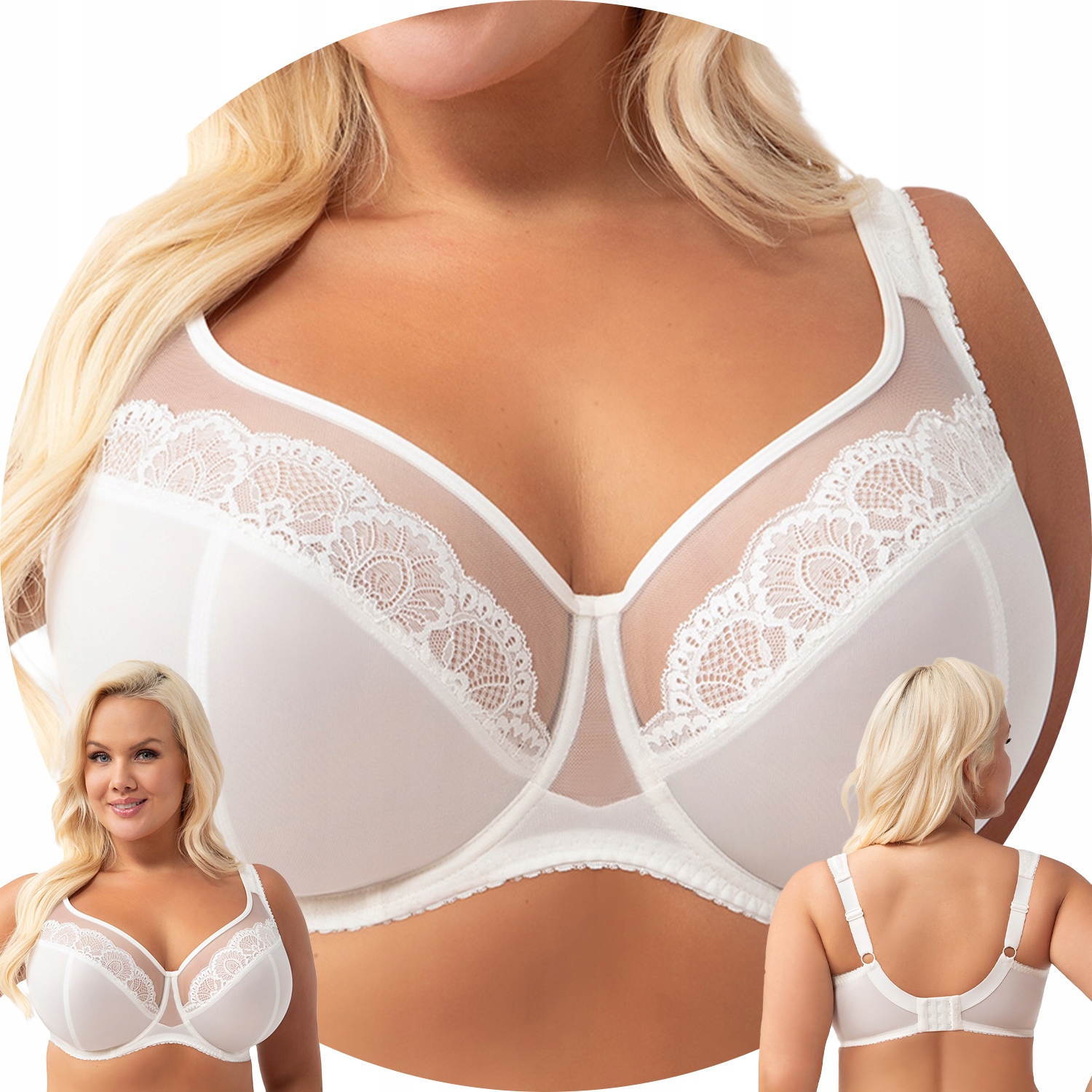 Gorsenia K441 Luisse ecru krajková kostice Podprsenka soft 85C Měkká