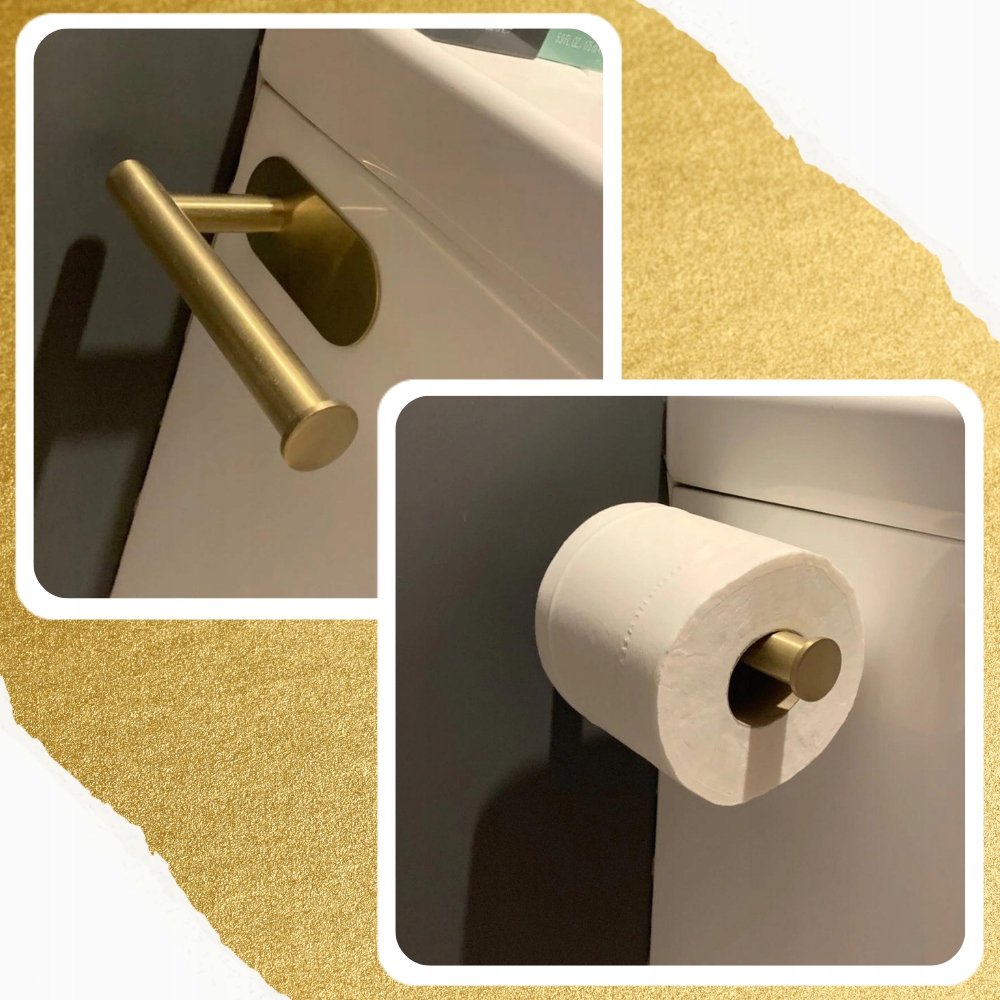 UCHWYT NA PAPIER TOALETOWY WC SAMOPRZYLEPNY ZŁOTY Marka Aptel