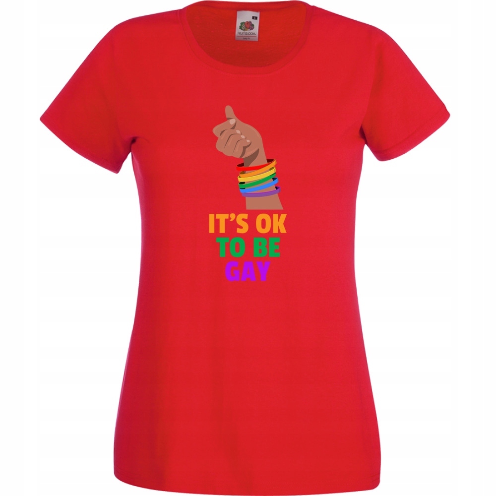 

Koszulka its ok to be gay Lgbt L czerwona