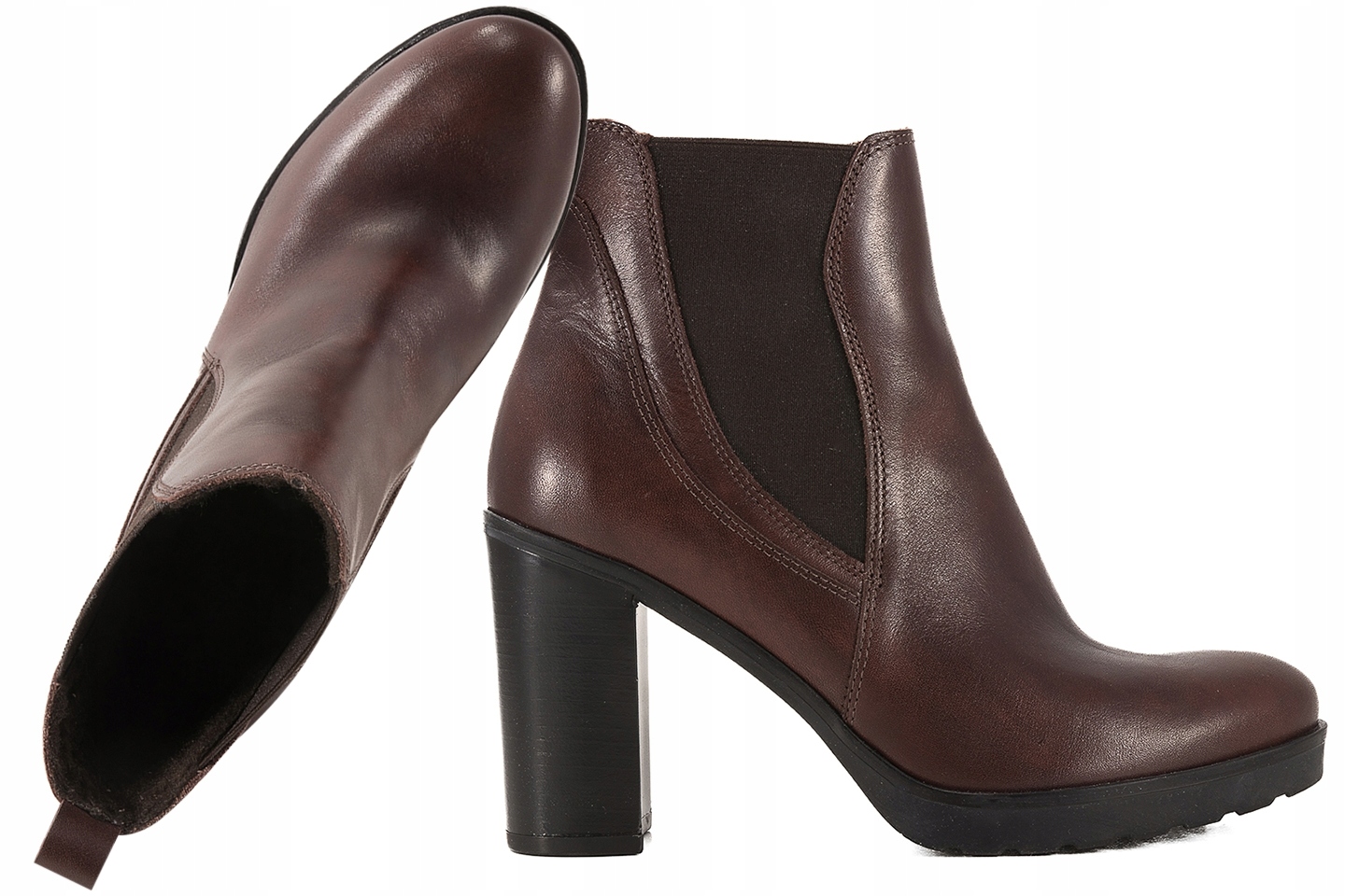 Ann-mex 7516 12BT Kožené Kotníkové Boty Zimní Dámské Zateplené Kozačky, hnědá, velikost 39