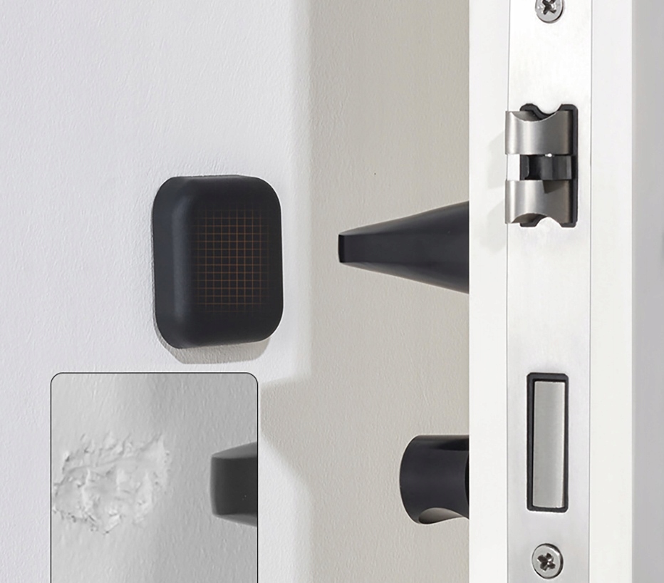 ODBOJNIK ODBÓJ KLAMKI DRZWI STOPER SAMOPRZYLEPNY DO ŚCIAN CZARNY 4.5cm 1szt Marka inna