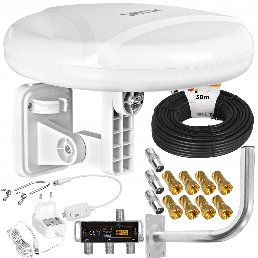 

Zestaw Antena Dookólna H.265 DVB-T2 Kabel 3TV MUX8