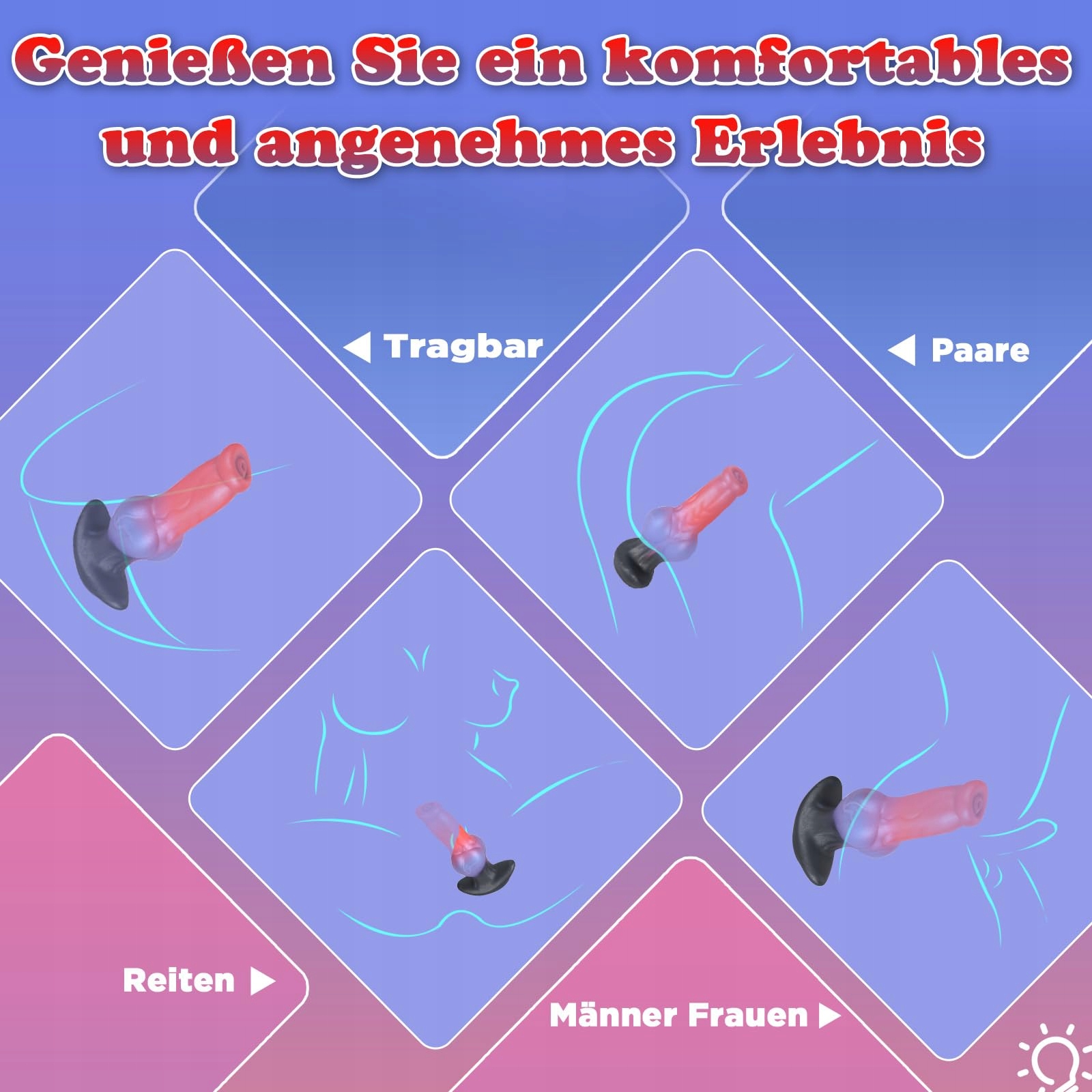 FOXWAND Silikonowy Korek Analny 15cm Dla Mężczyzn i Kobiet Fantazyjny Dildo — miniatura 7