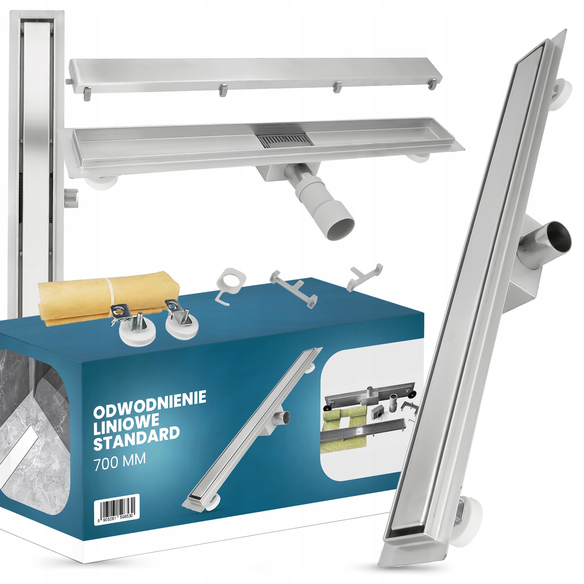 Sprchový žľab 700 mm 50 l/min montážna sada Ns