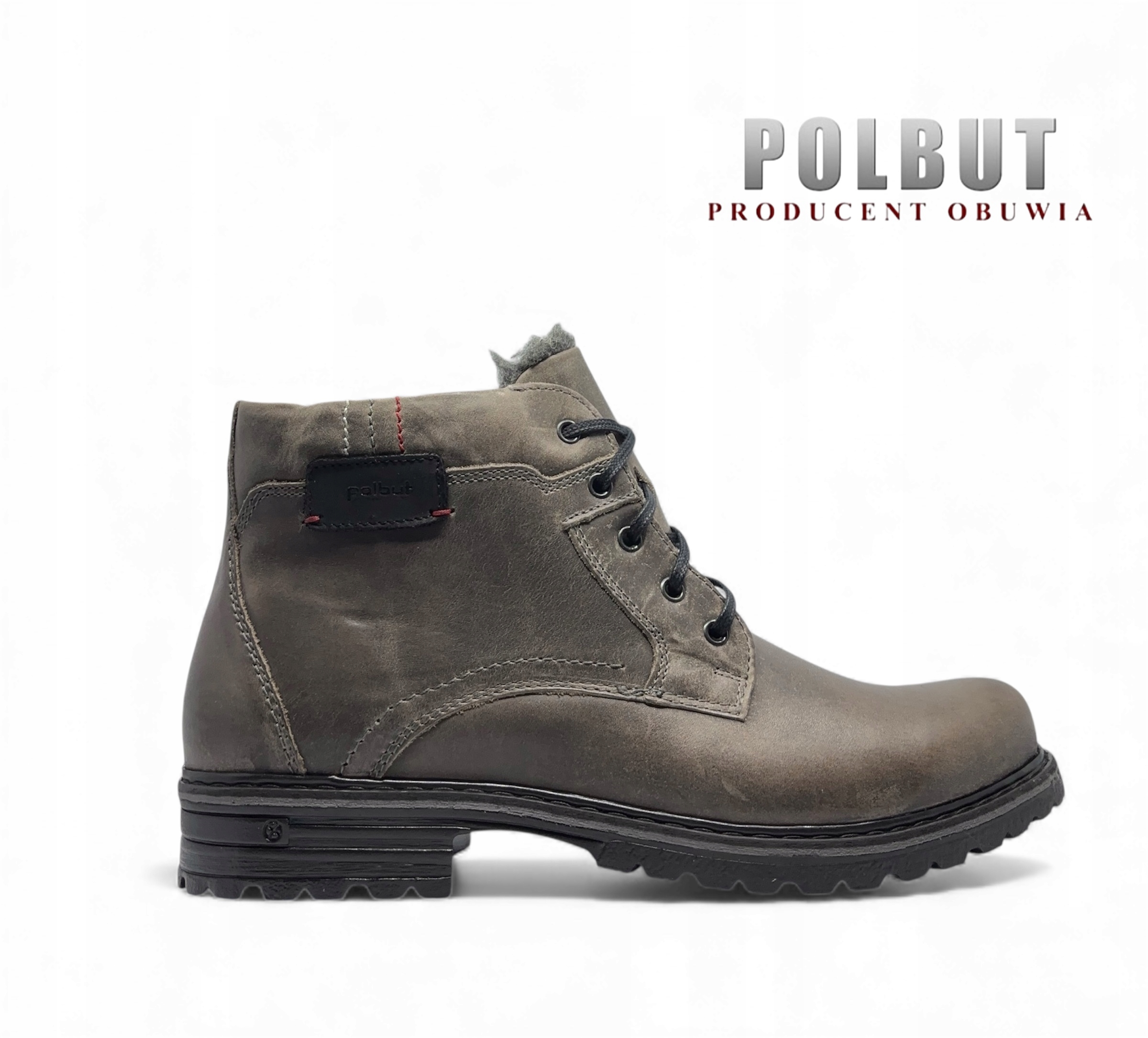 Kotníkové Boty Polbut J35S šedá přírodní kůže velikost 42