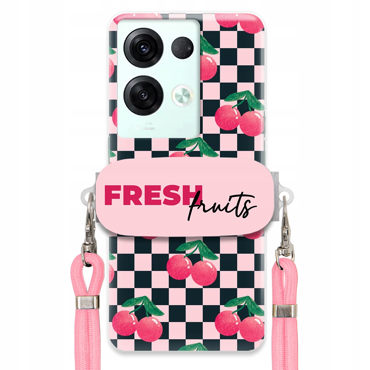 Puzdro pre Oppo Reno 8 Pro Crossbody vodítko držiak šachovnice Fresh Fruits