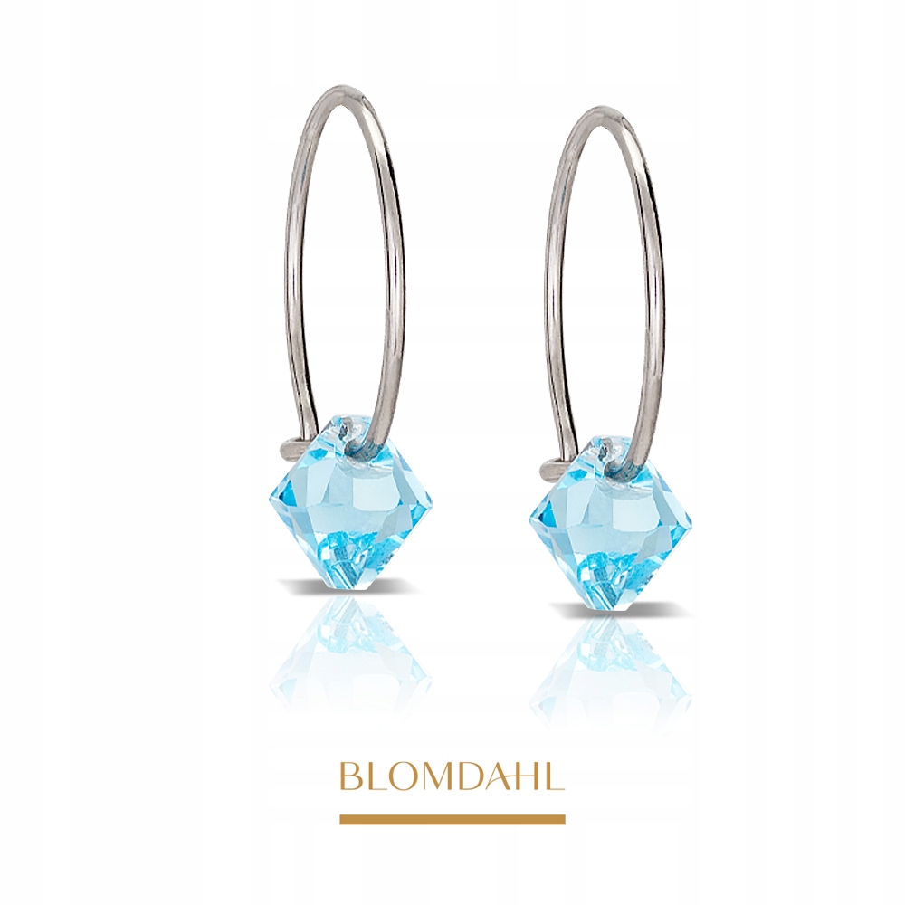 Blomdahl Náušnice Bicone Aquamarine 6 mm