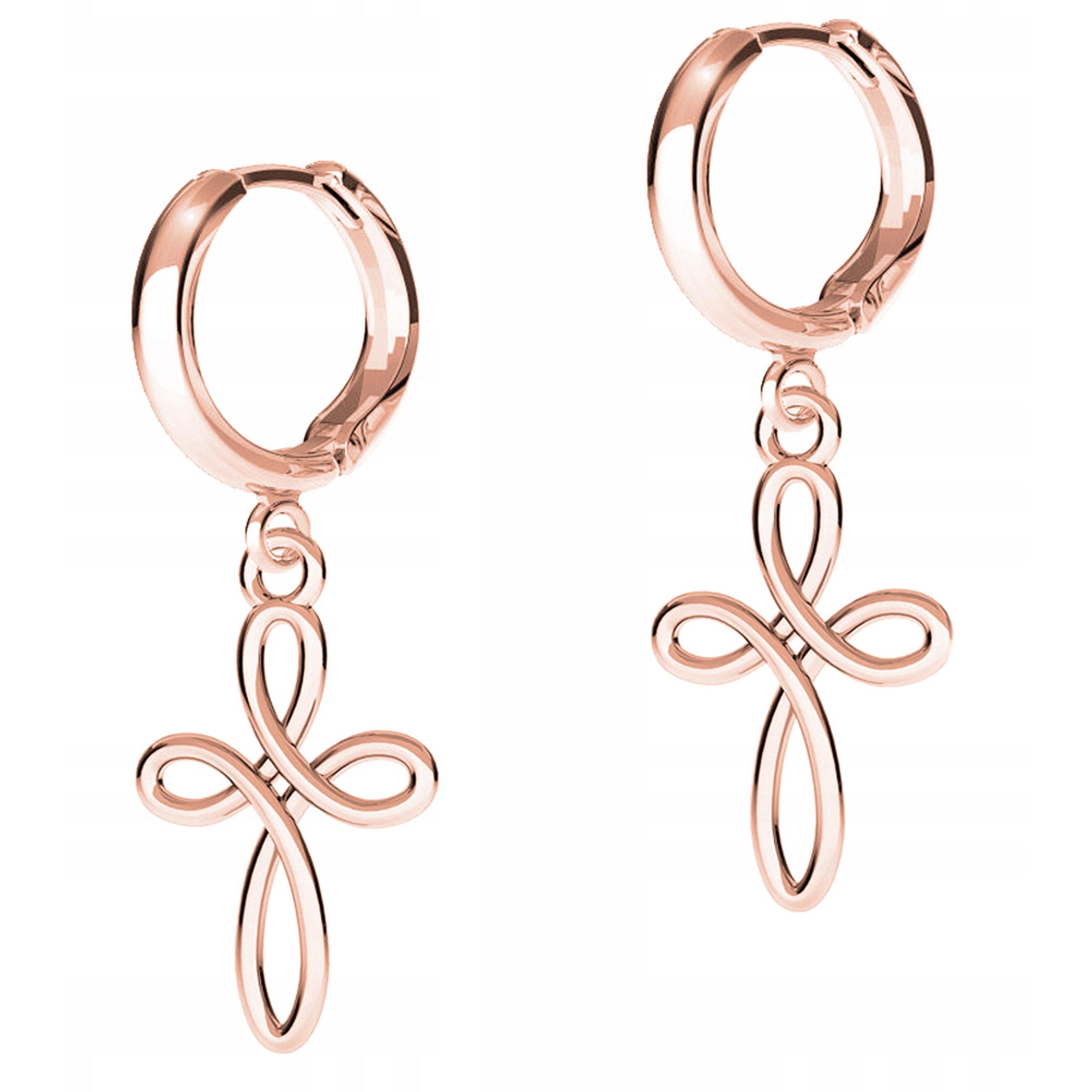 Náušnice Pozlacené křížové kříže s křížkem Křížek Stříbro 925