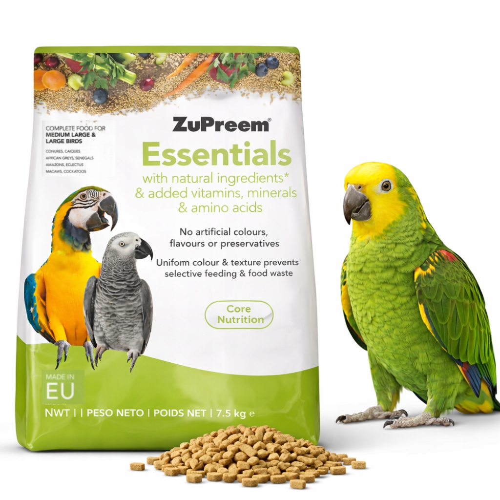ZuPreem Essentials ML 1,5 kg – granule pro střední a velké papoušky
