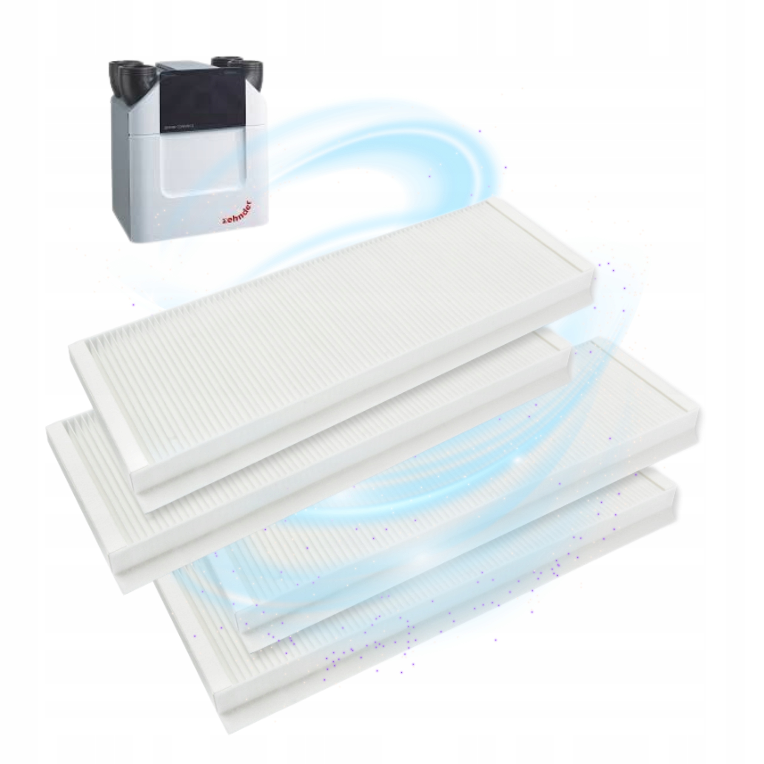 Filtr 2x F7 pro Zehnder ComfoAir Q 350 450 600 Aeris Next Čistý vzduch