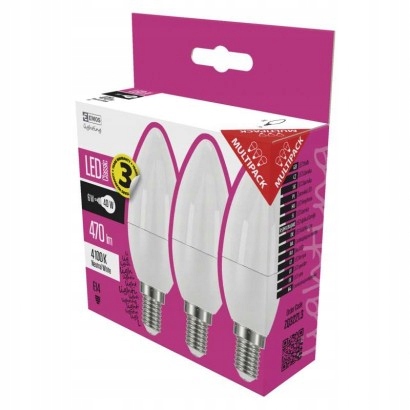 

Komplet 3 Żarówki Led 6W E14 neutralna Emos 3 lata