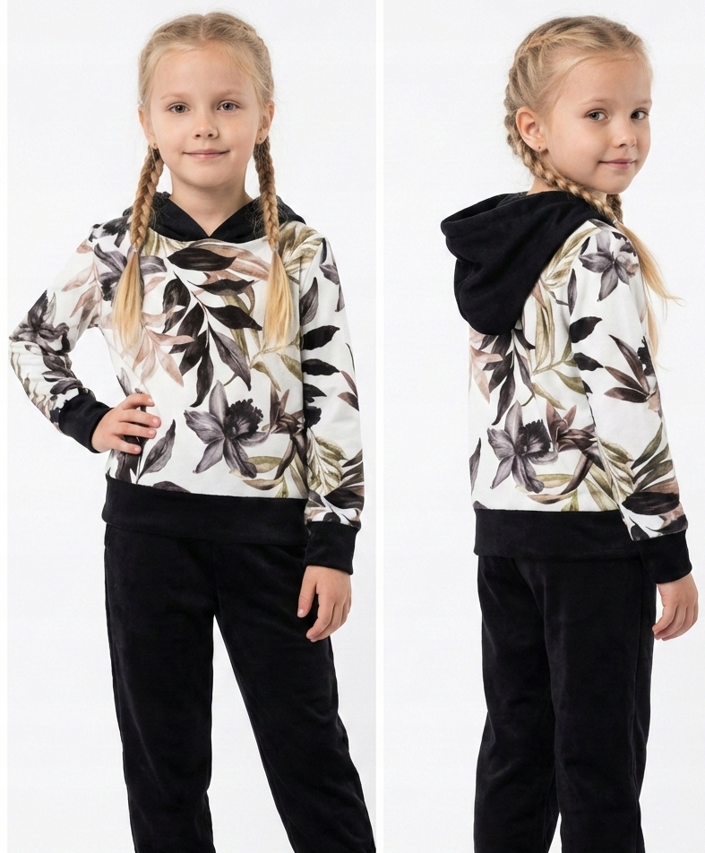 Dres Dziewczęcy 104 Sportowy Welur bluza spodnie Komplet welurowy zestaw